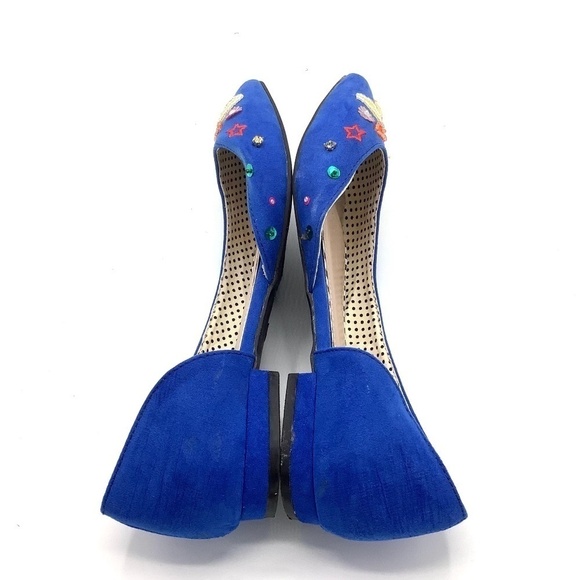 Betsey Johnson  Cypress Blue Beaded‎ Embellished Flats Size 6.5 - Picture 13 of 16
